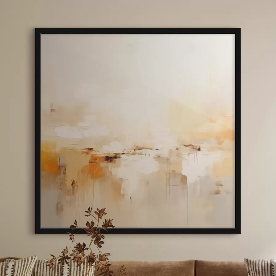 Fototapeedid Kerge õlimaalilaadne abstraktsioon oranžide aktsentidega f46315