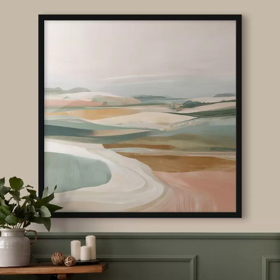 Fototapeedid Maastik vaade põldude ja teega akvarell stiilis f46317