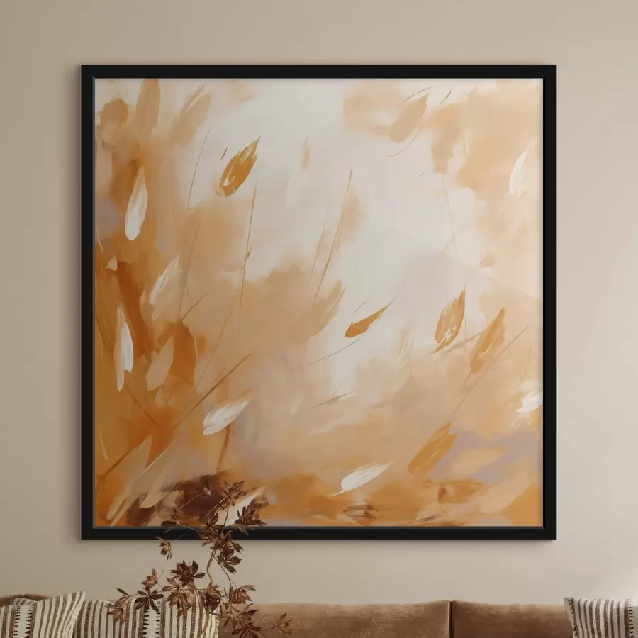 Fototapeedid Abstraktsed õielehed ja varred õlimaalistiilis f46319