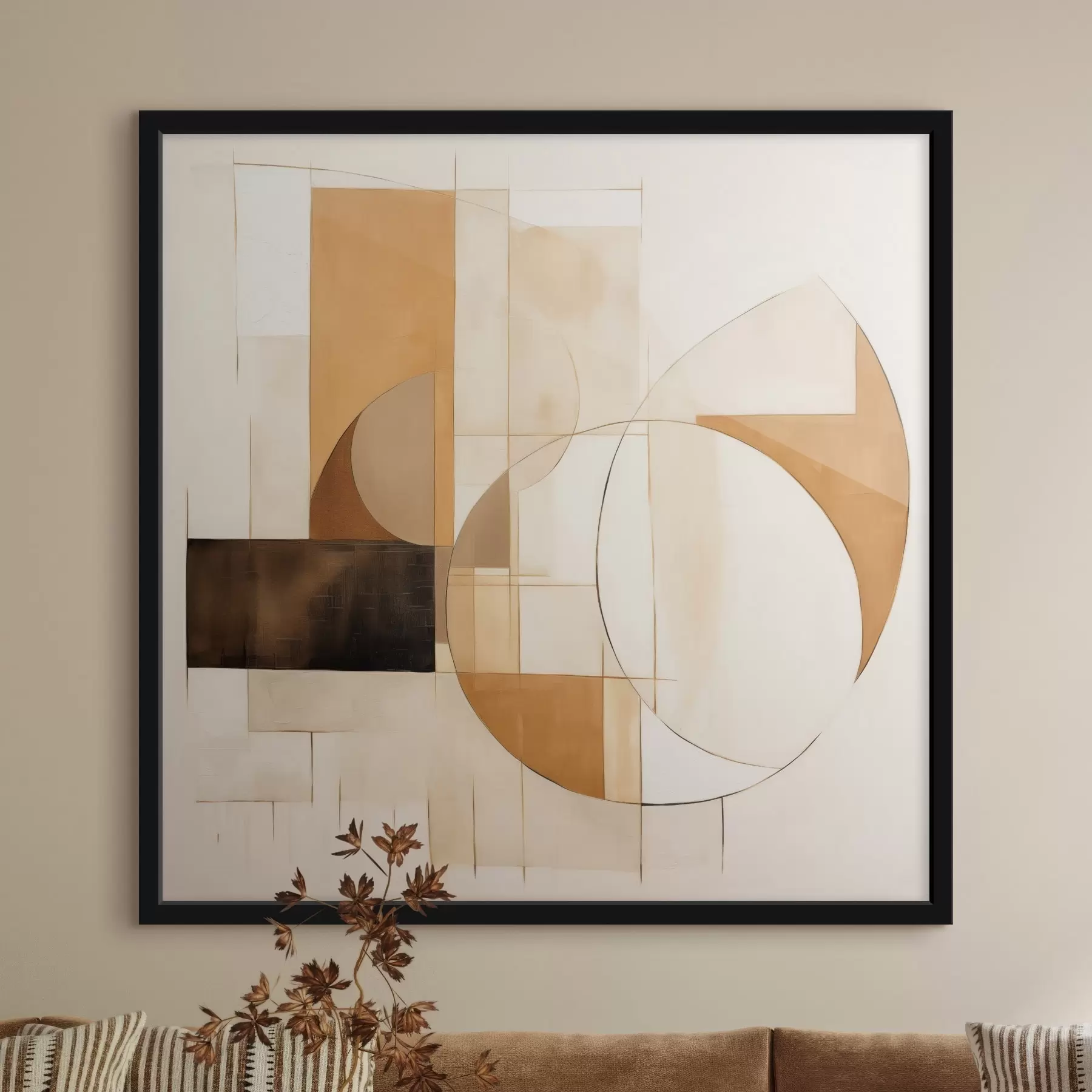 Fototapeedid Abstraktne minimalistlik kompositsioon soojades toonides f46321