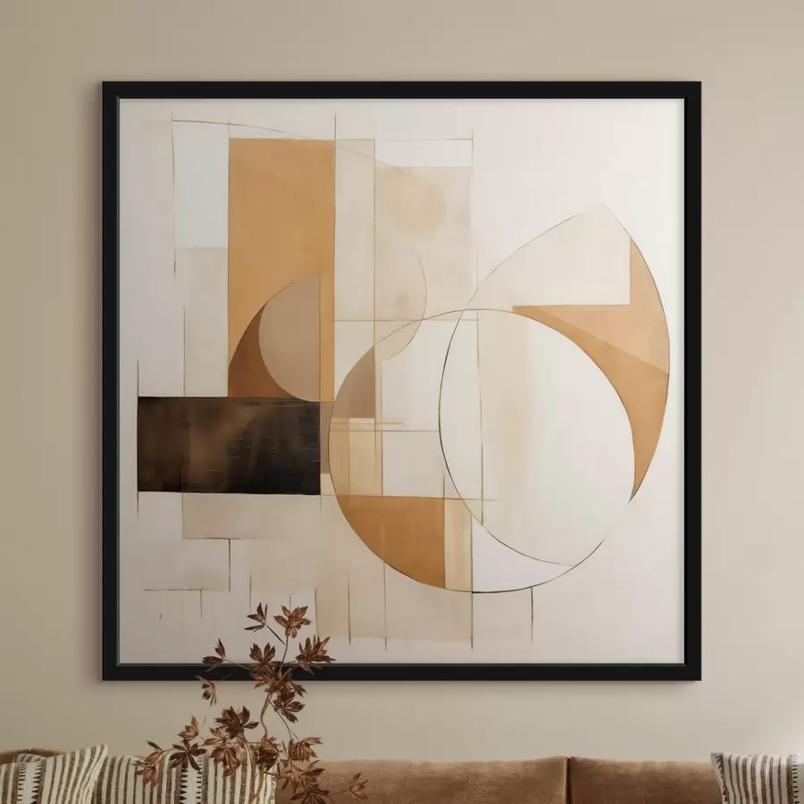 Fototapeedid Abstraktne minimalistlik kompositsioon soojades toonides f46321