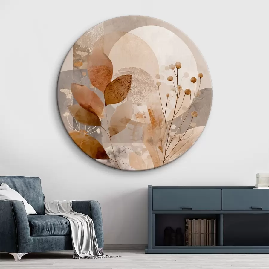 Pilt Beige ja pruuni värvi lillemustriga r46308