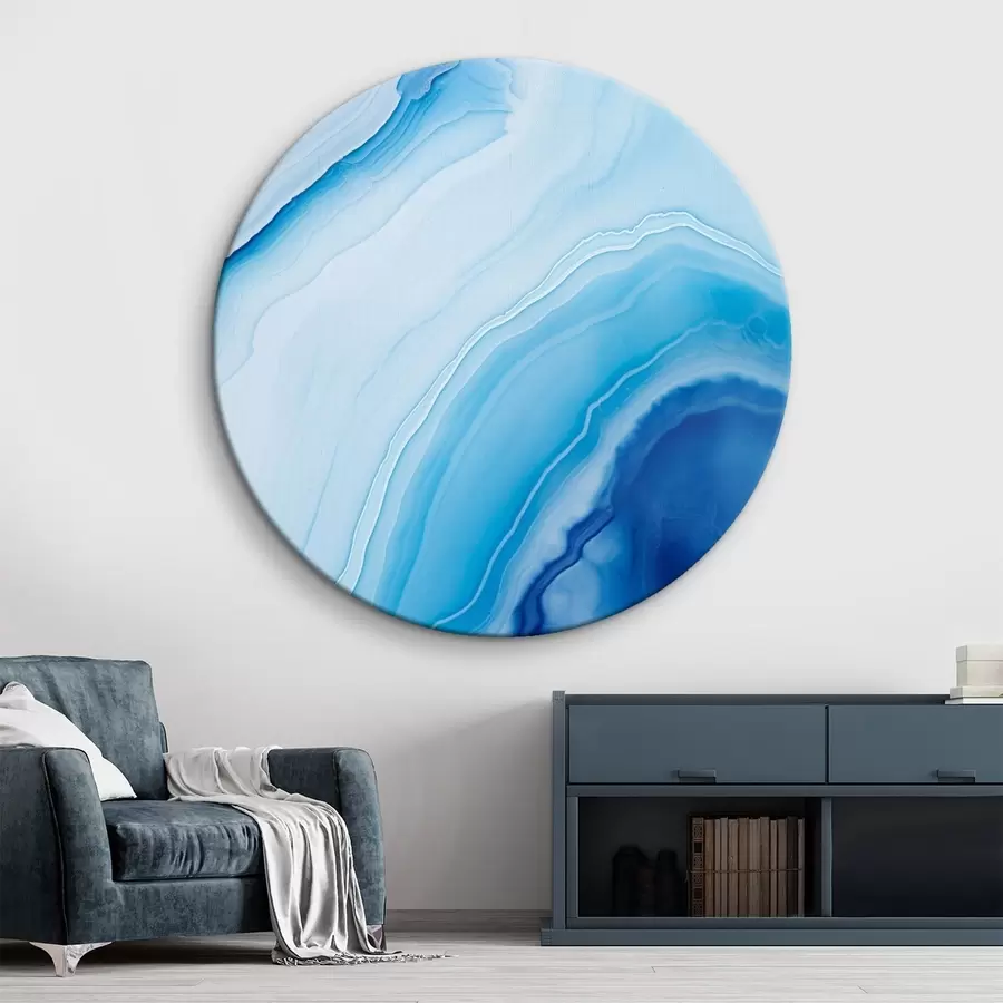 Pilt Abstraktne sinine ja valge ahhaatprint, keerlevad jooned ja gradientid, sile tekstuur, modernne kunst, minimalistlik r46290