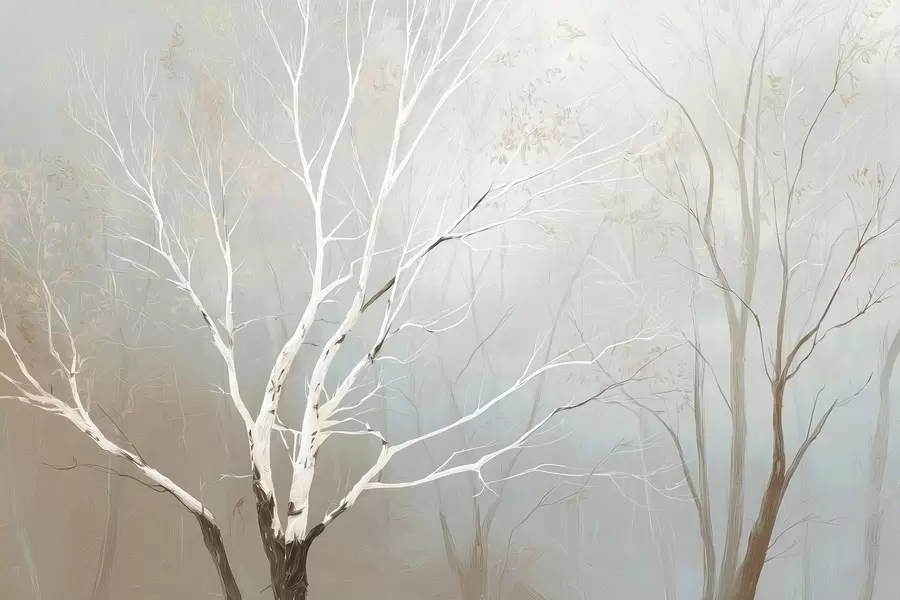 Fototapeedid Hommikuses udus pastelltoonides heledad oksad w09447