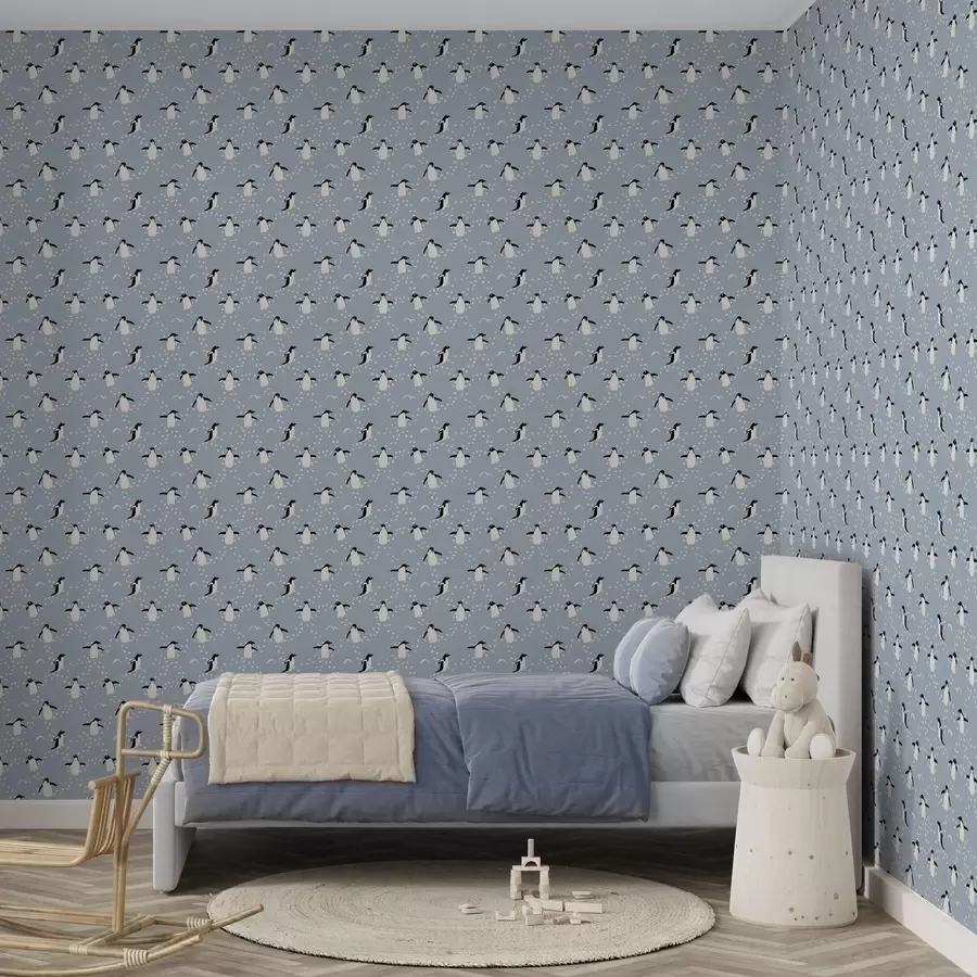 Fototapeedid Hallikassinised pingviinid jälgedega a00655