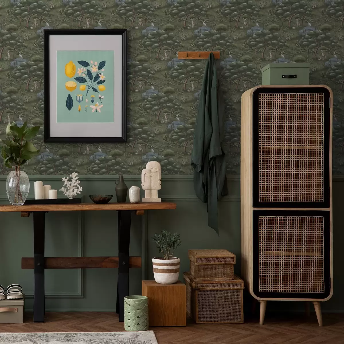 Tapeet Metsa lagendik, kus on metskitsed, jänesed ja kurgid a00680