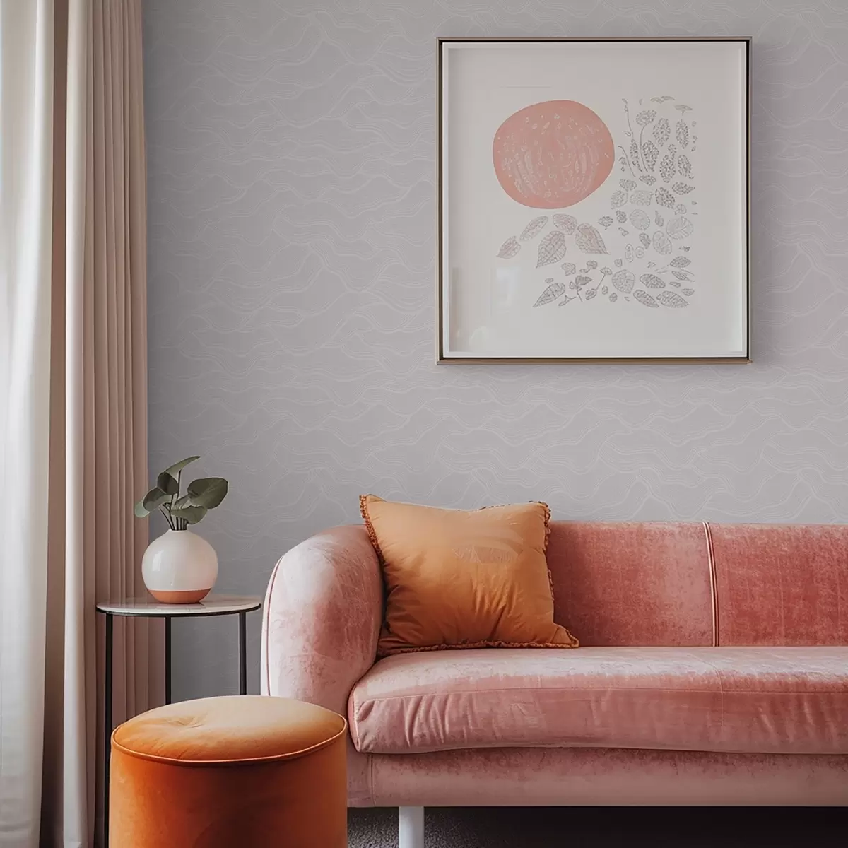 Tapeet Pastellroosa taust laineliste joontega a00682v3