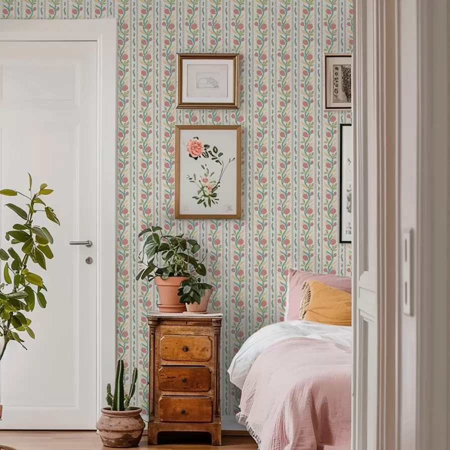 Fototapeedid Triibud korallikupudega helekreemjal taustal a00816v1