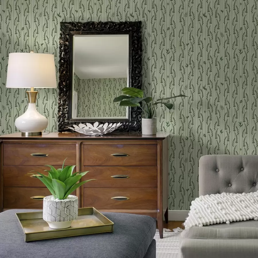 Fototapeedid Tihe roheline muru ja triibulised piparmündivõrsed a00819