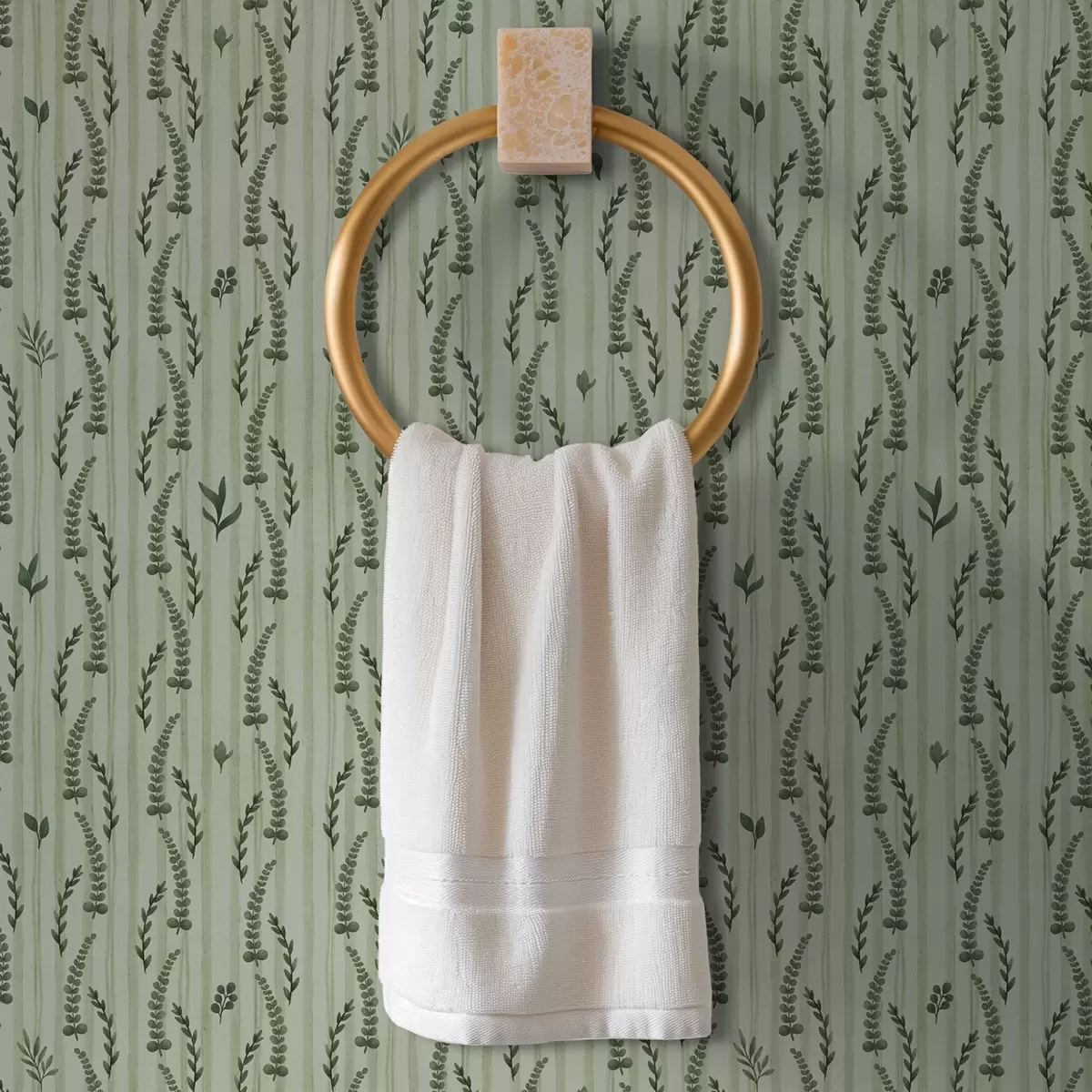 Tapeet Tihe roheline muru ja triibulised piparmündivõrsed a00819