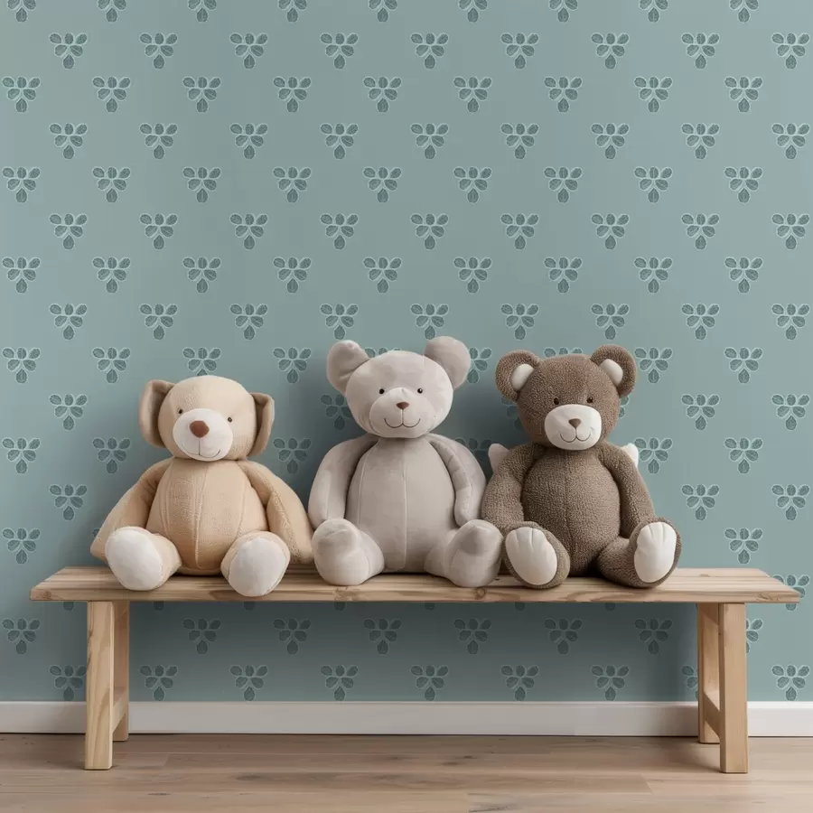 Fototapeedid Väike kordus: lehtede kolmikud jahedal sinisel taustal a00848v1