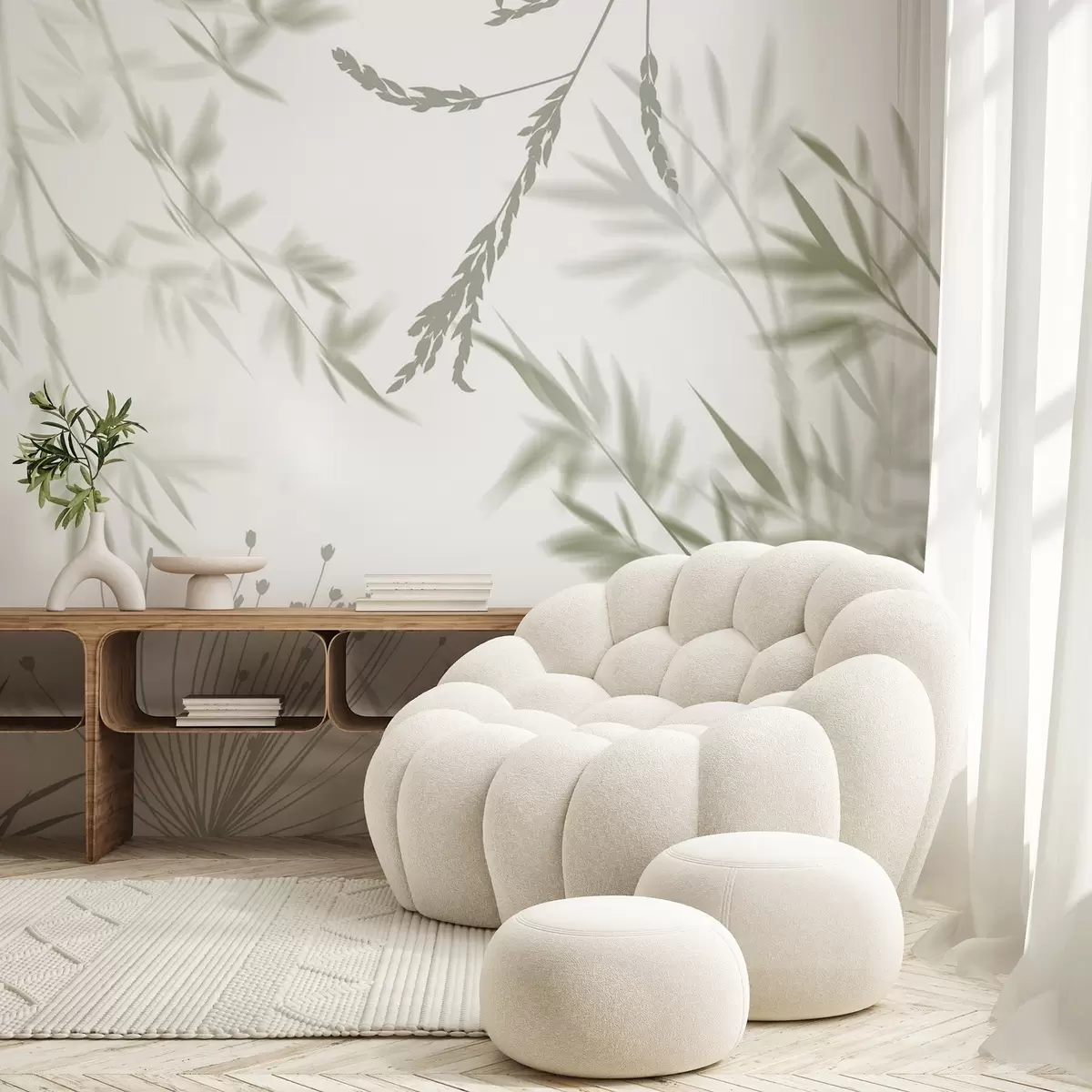 Fototapeedid Lehtede siluetid w04850