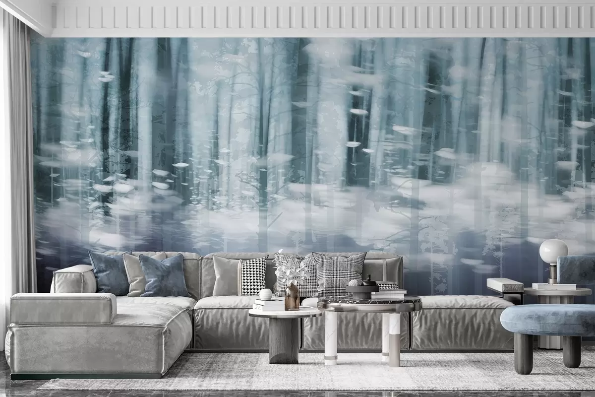 Fototapeedid Pastellvärvides stiliseeritud puutüved w04844v1