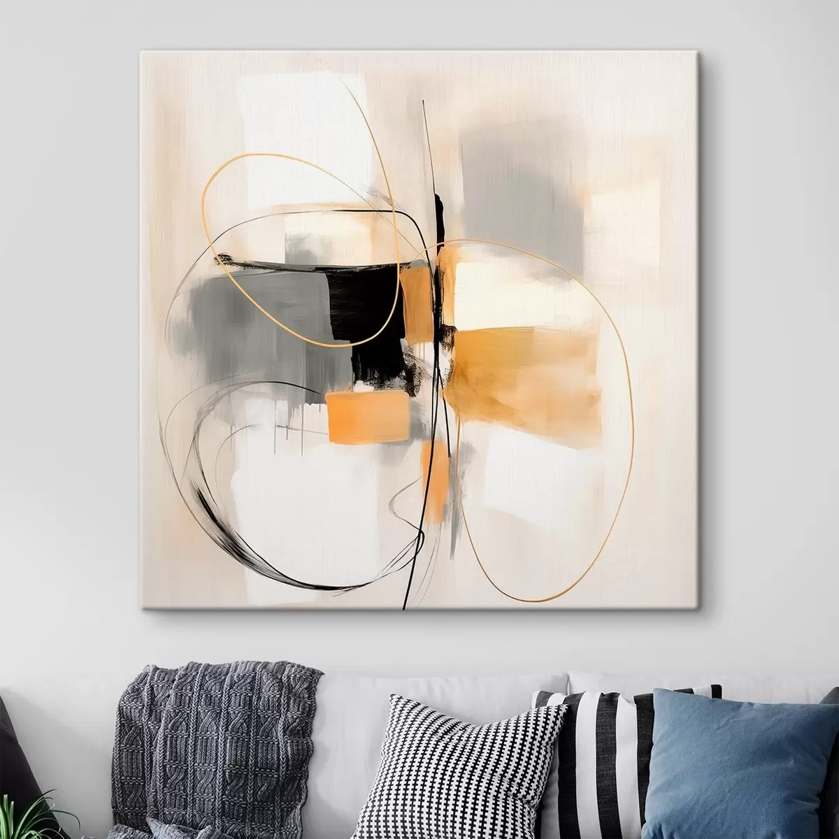 Pilt Abstraktsioon, jooned ja vormid õlimaalistiilis s46322