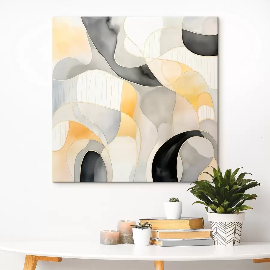 Pilt Lainekujulised vormid alkoholivärvi stiilis s46329