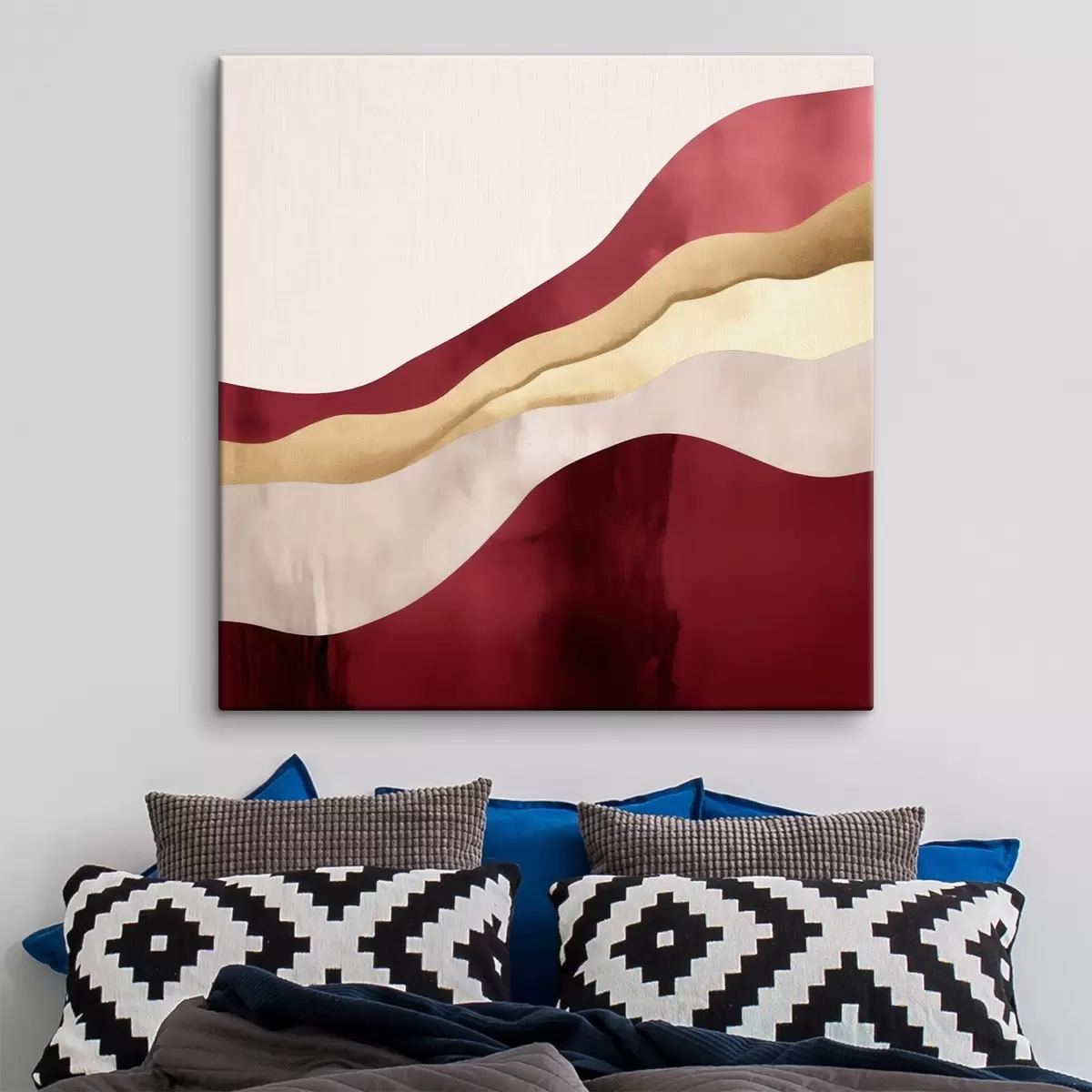 Pilt Burgundia, roosa ja liivane aktsent, geomeetriline stiil s46331