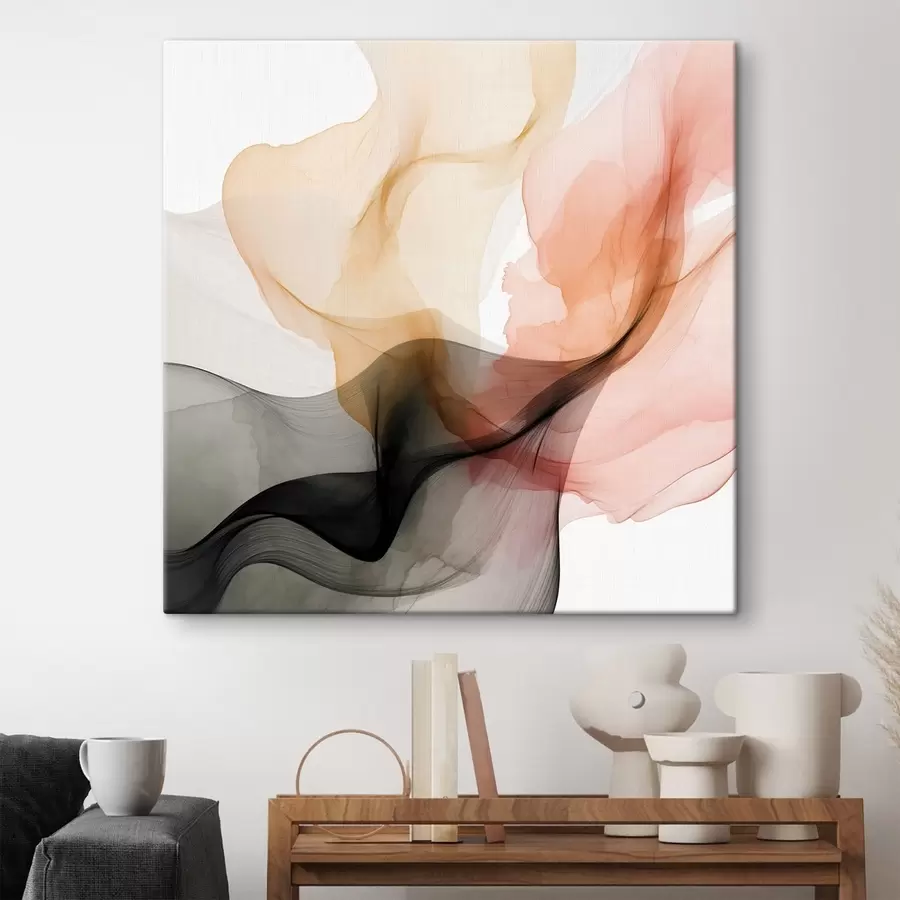 Pilt Korall ja hall ülevoolavad delikaatses stiilis s46333