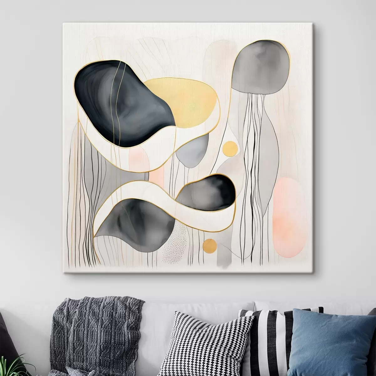 Pilt Neutraalne kompositsioon, hallid ja liivased laigud kaasaegses stiilis s46334