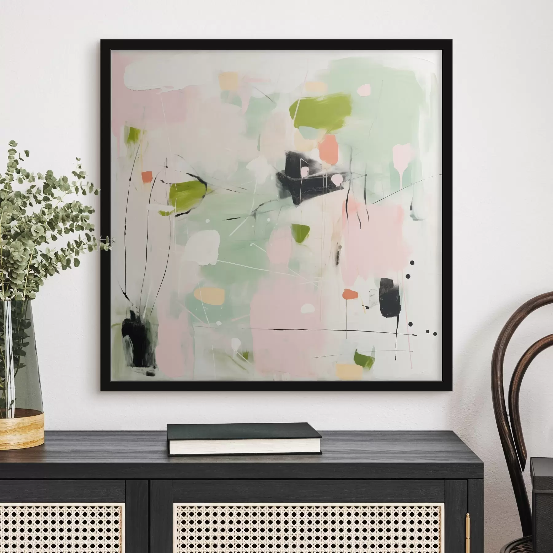 Fototapeedid Roosa ja menta, pastellvärvidega maalitud f46324