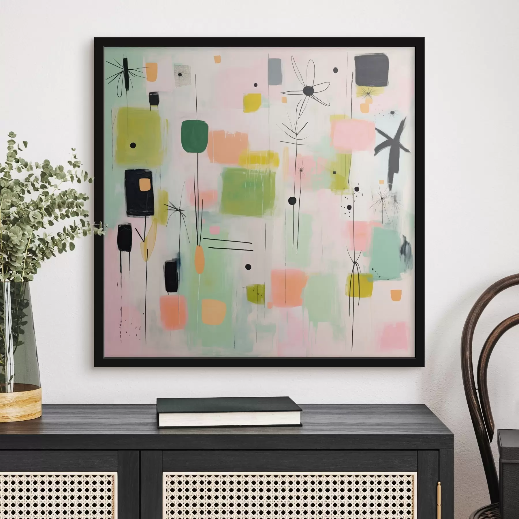 Fototapeedid Abstraktsed lilled, kerge kompositsioon õlimaalistiilis f46325