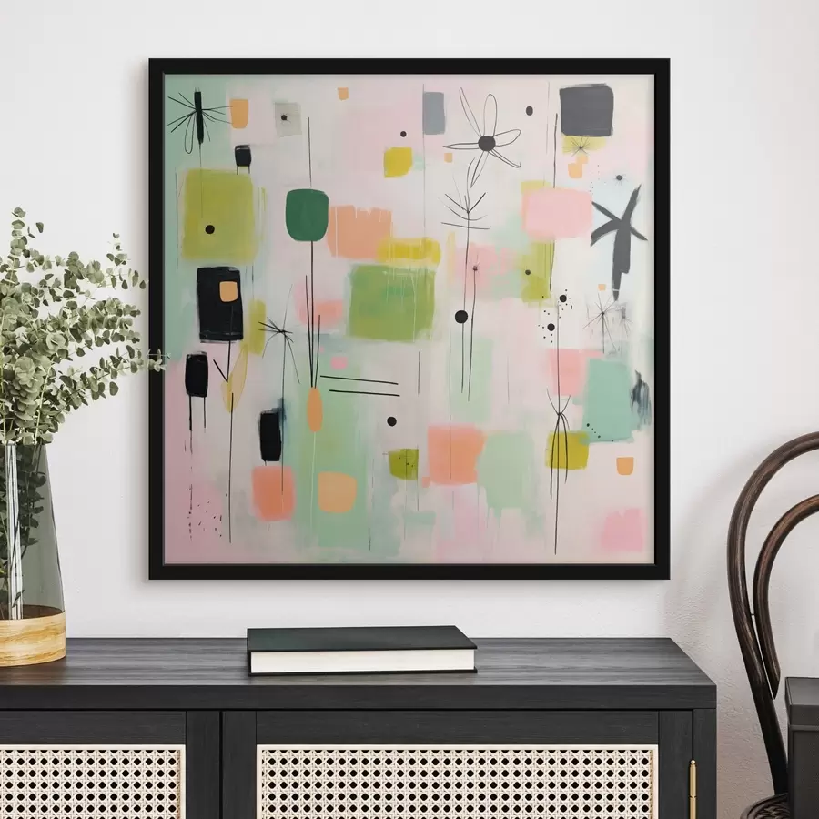 Fototapeedid Abstraktsed lilled, kerge kompositsioon õlimaalistiilis f46325