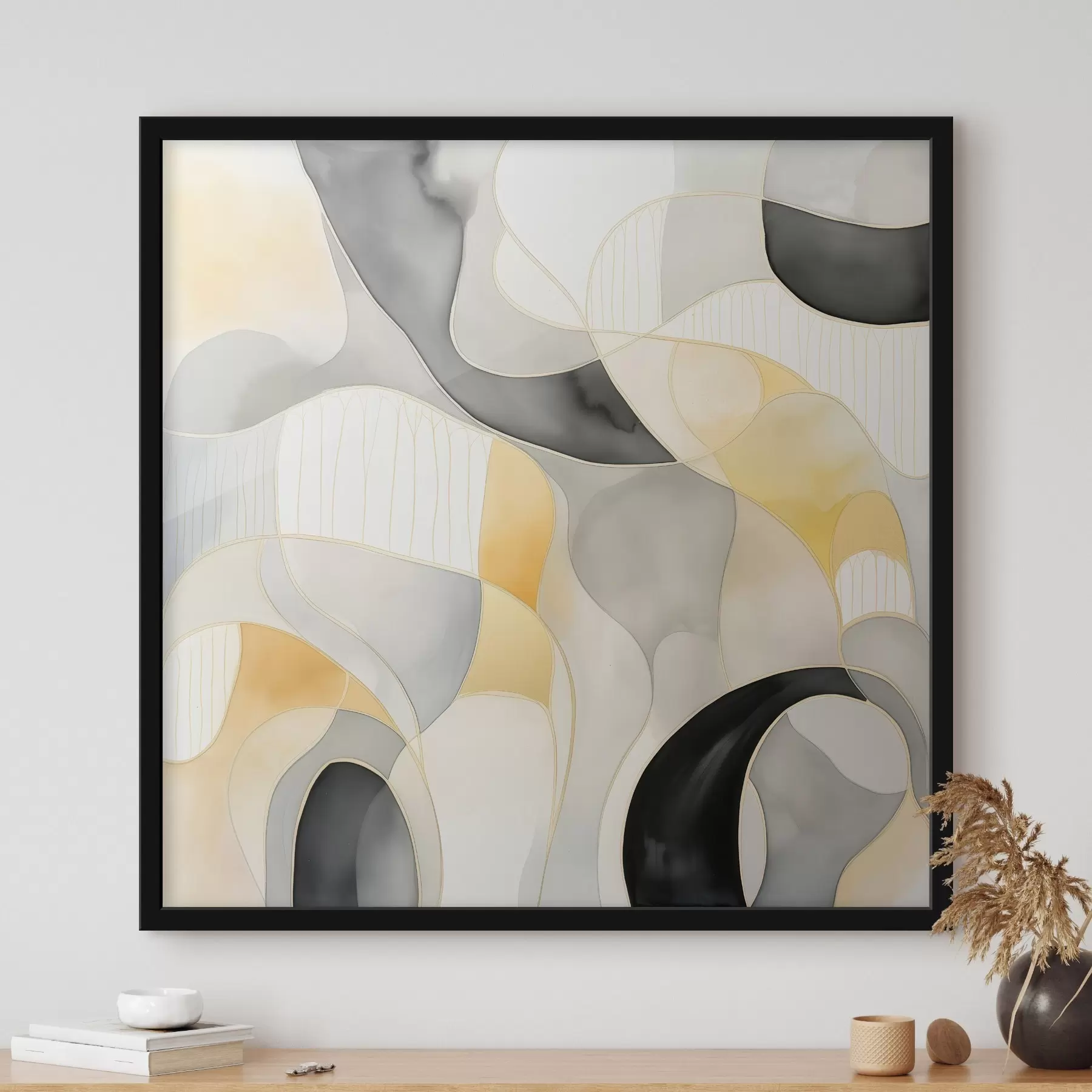 Fototapeedid Lainekujulised vormid alkoholivärvi stiilis f46329