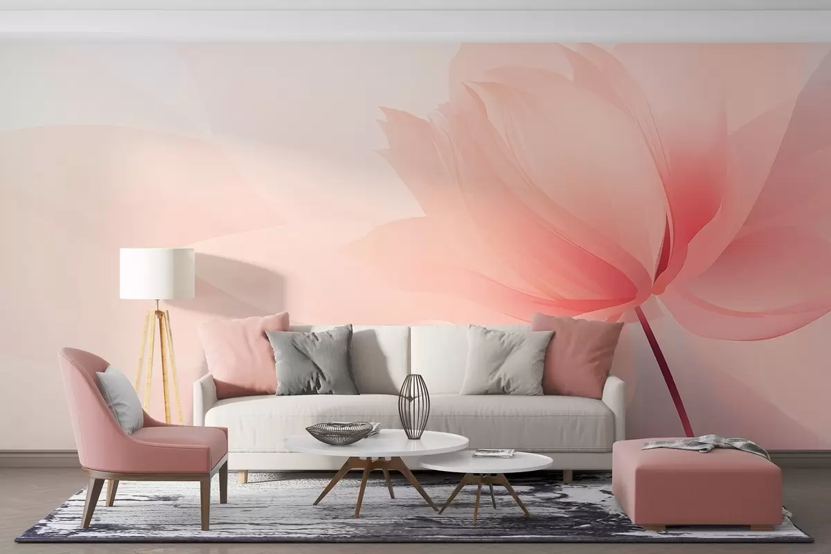 Fototapeedid Suur õis pehme virsiku-roosa toonides w09356