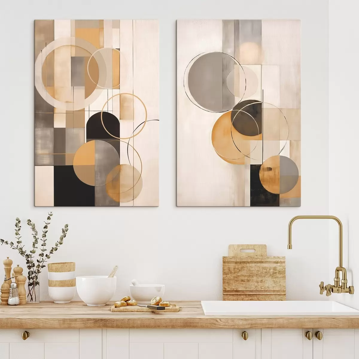 Pilt Geomeetriline abstraktsioon ringidega m00858