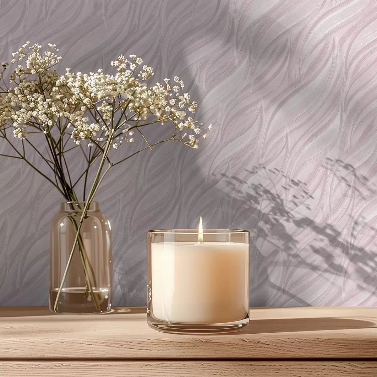 Tapeet Tekstuuriga harjatud lained, puudritoos roosa a00688v1