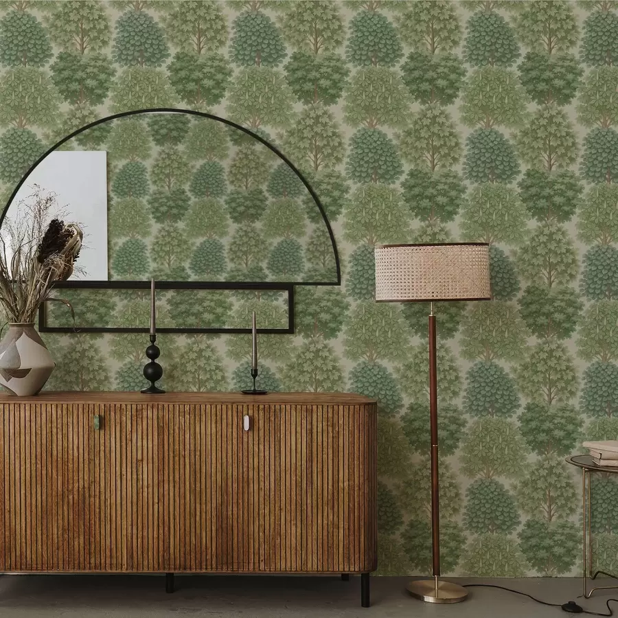 Fototapeedid Puuaed pehmetes rohelistes toonides heledal taustal a00775