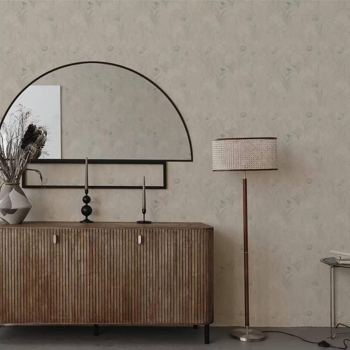 Tapeet Õrn niit tulpide ja margariitidega, pastellne salvei a00779