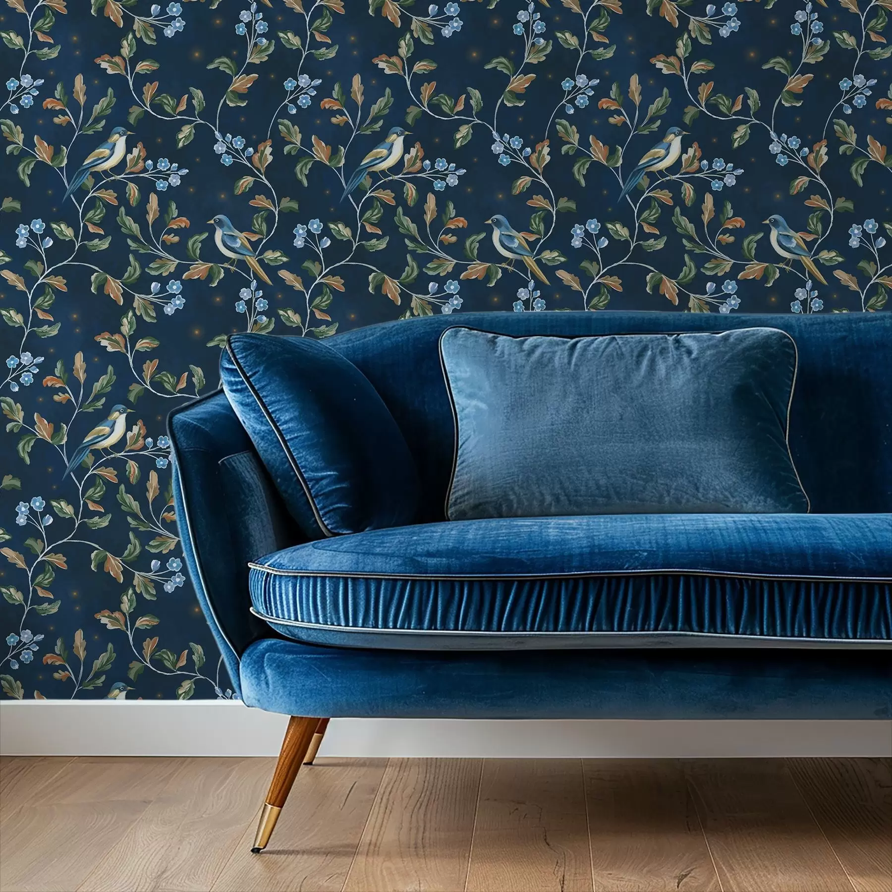 Fototapeedid Rinnad okstel, öösel sinine taust sädemetega a00858