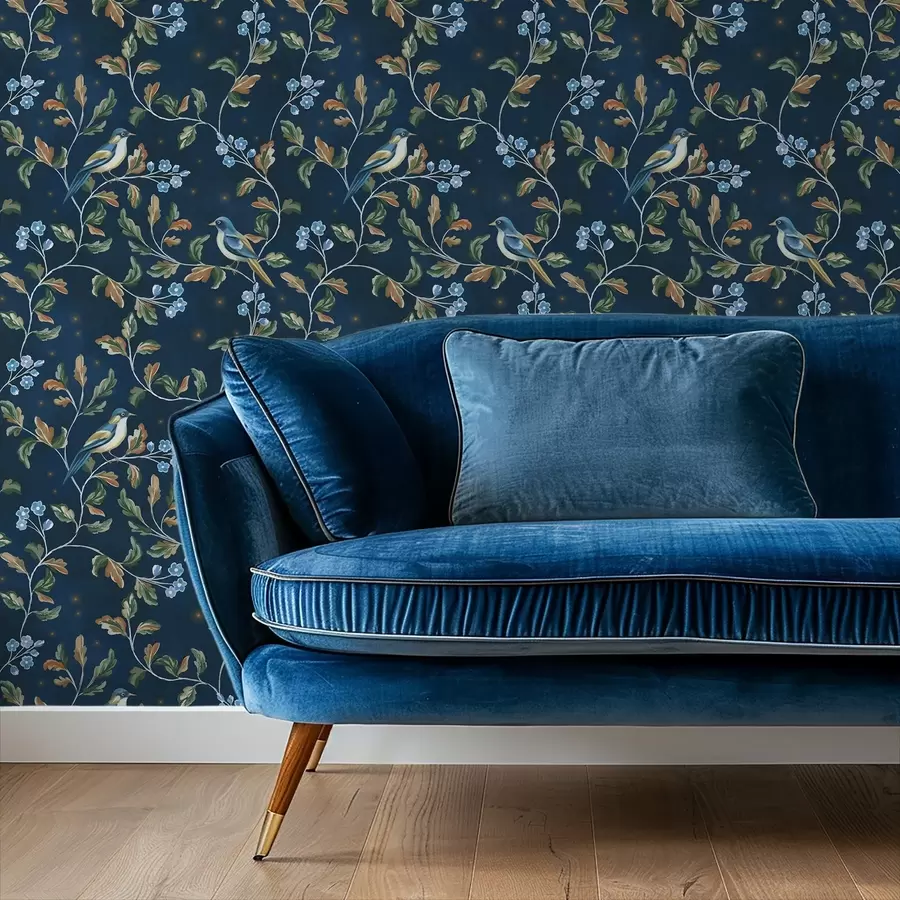 Fototapeedid Rinnad okstel, öösel sinine taust sädemetega a00858