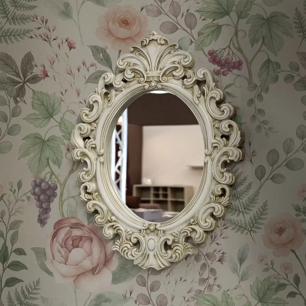 Tapeet Pastellne aed rooside, sõnajalgade ja viinamarjadega a00867