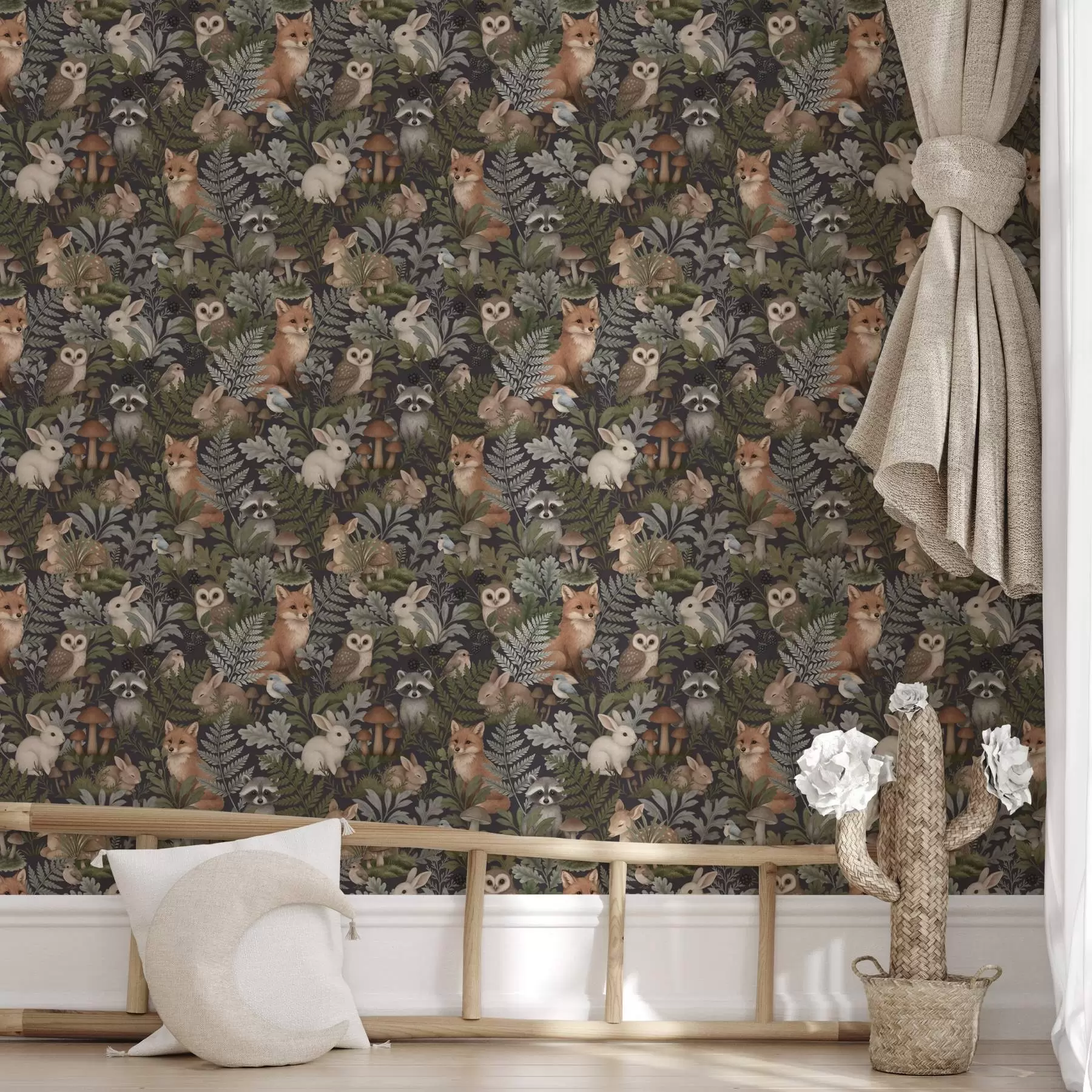 Fototapeedid Metsloomad ja sõnajalad sügaval süttel a00880