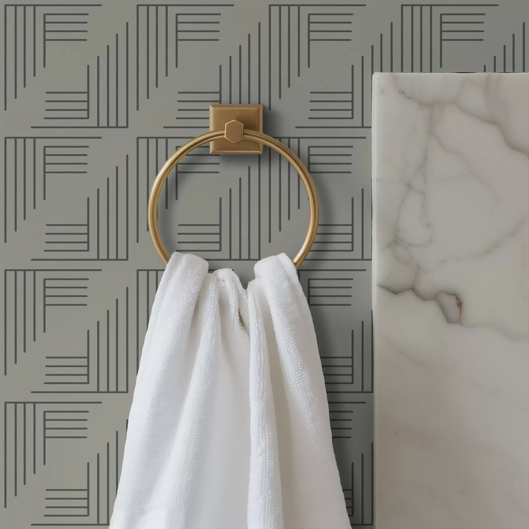 Fototapeedid Lineaarne nurgablokid, mis moodustavad ruudud soojas hallis toonis a00907