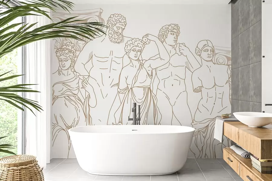 Fototapeedid Iidsed inimesed ja sambad w04865v1