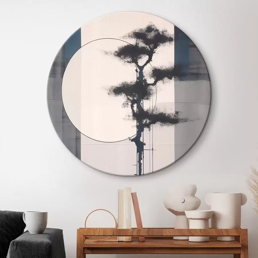 Pilt Abstraktsioon. Puu ja päike. Jaapani minimalism r46463