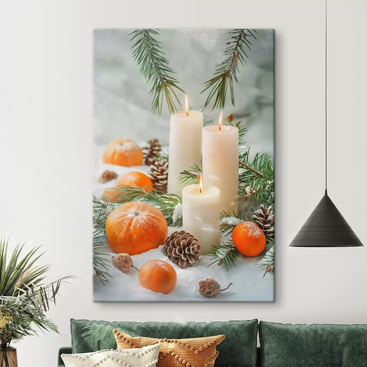 Pilt Küünlad, mandariinid ja männipähklid s46615