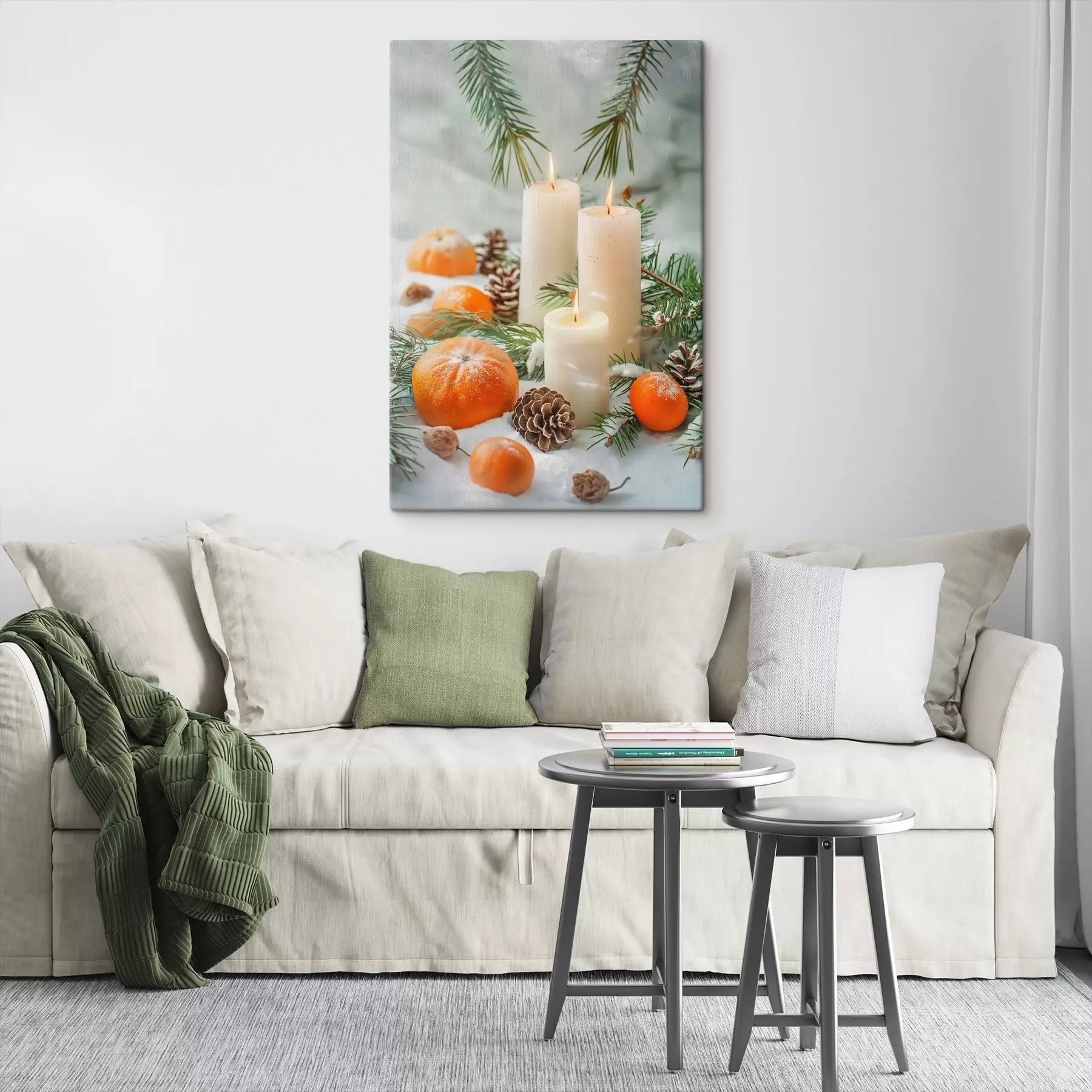 Pilt Küünlad, mandariinid ja männipähklid s46615