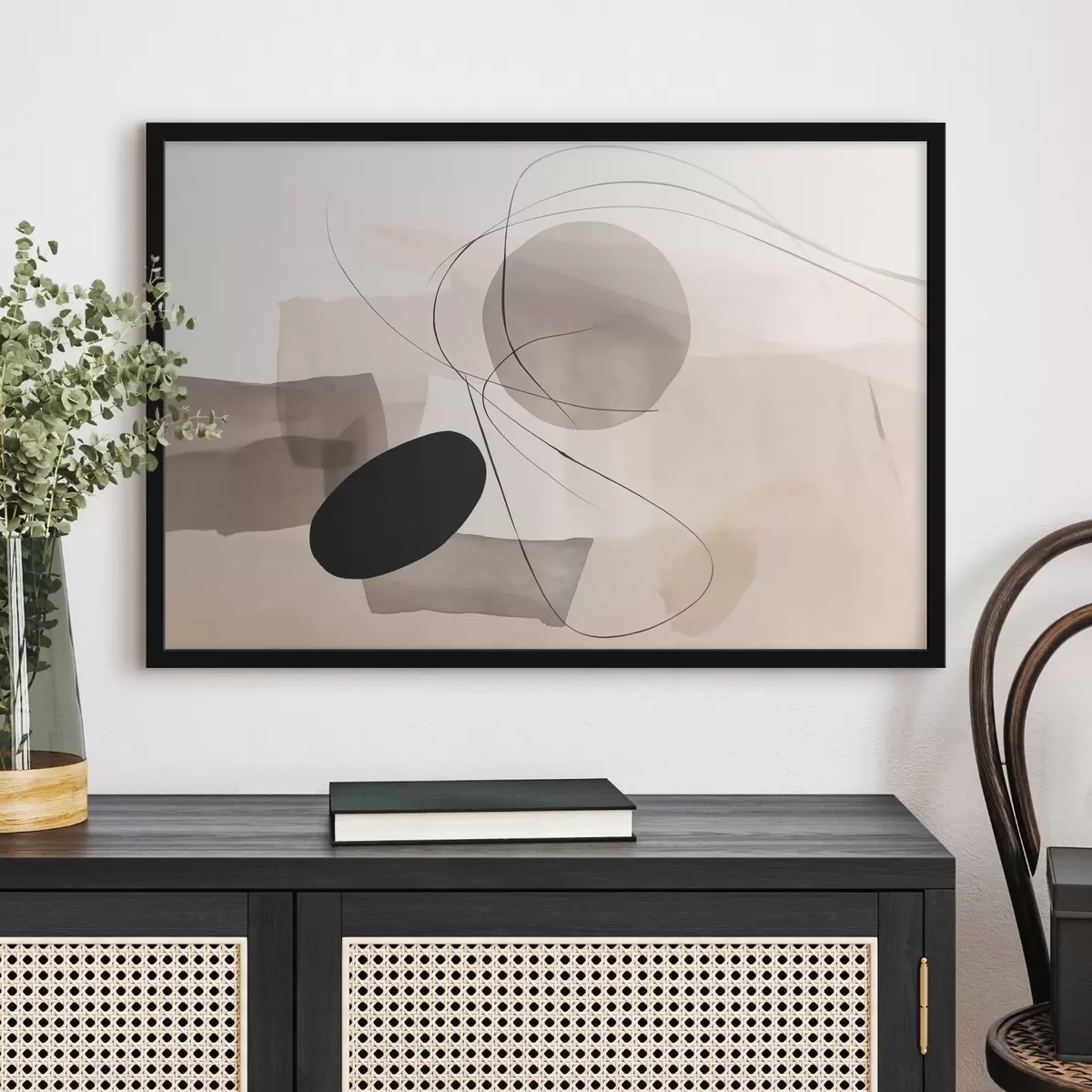 Plakat Abstraktsed kujundid joontega f46455