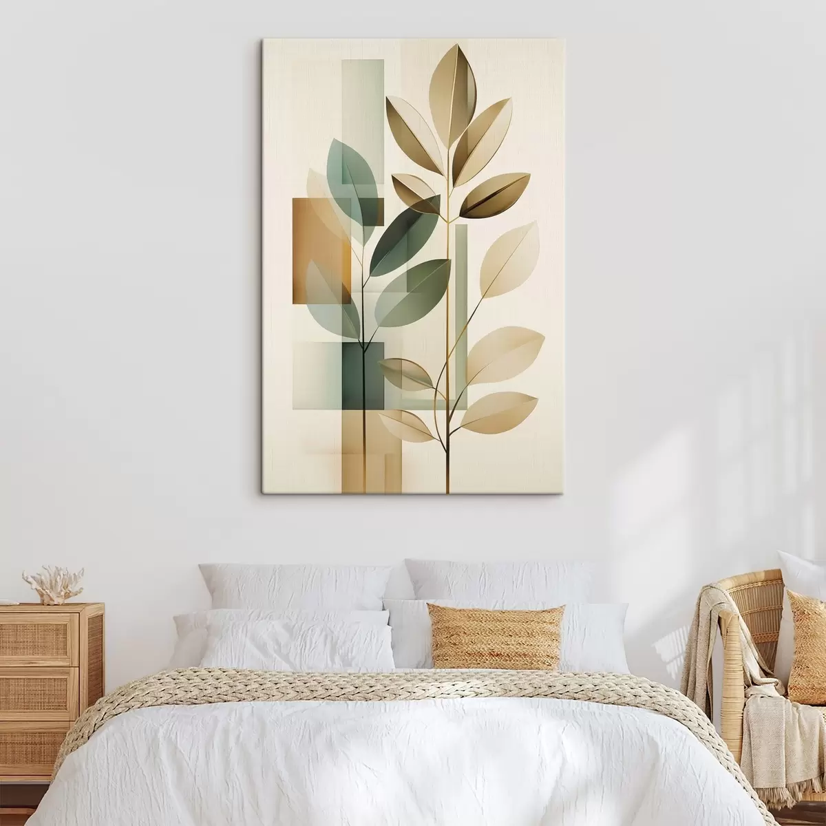 Pilt Geomeetriline abstraktsioon lehtedega s46581