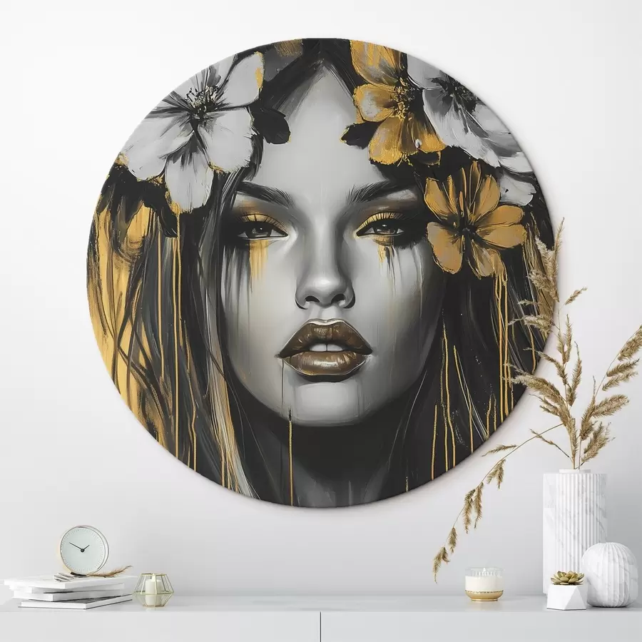 Pilt Abstraktne portree naisest lilledega r46454