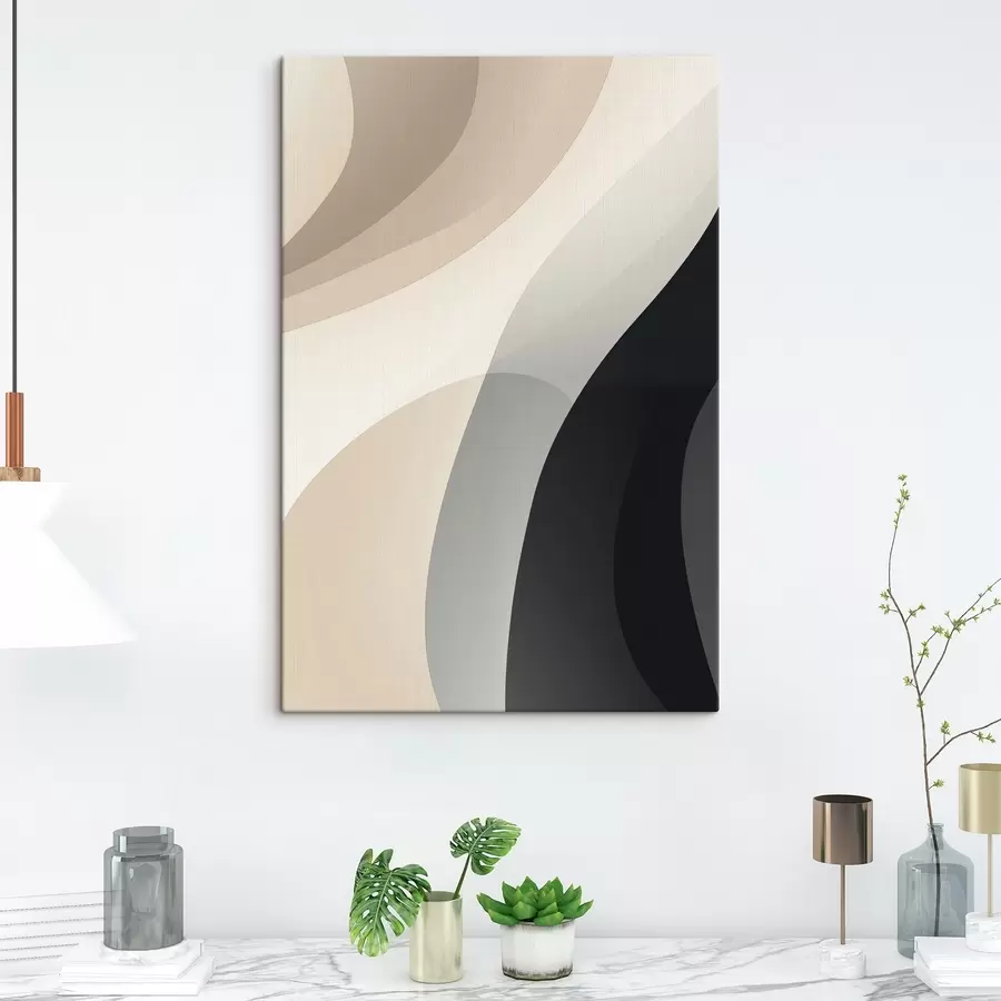 Pilt Orgaanilised lainekujud soojas beežis ja sütt värvis s46494