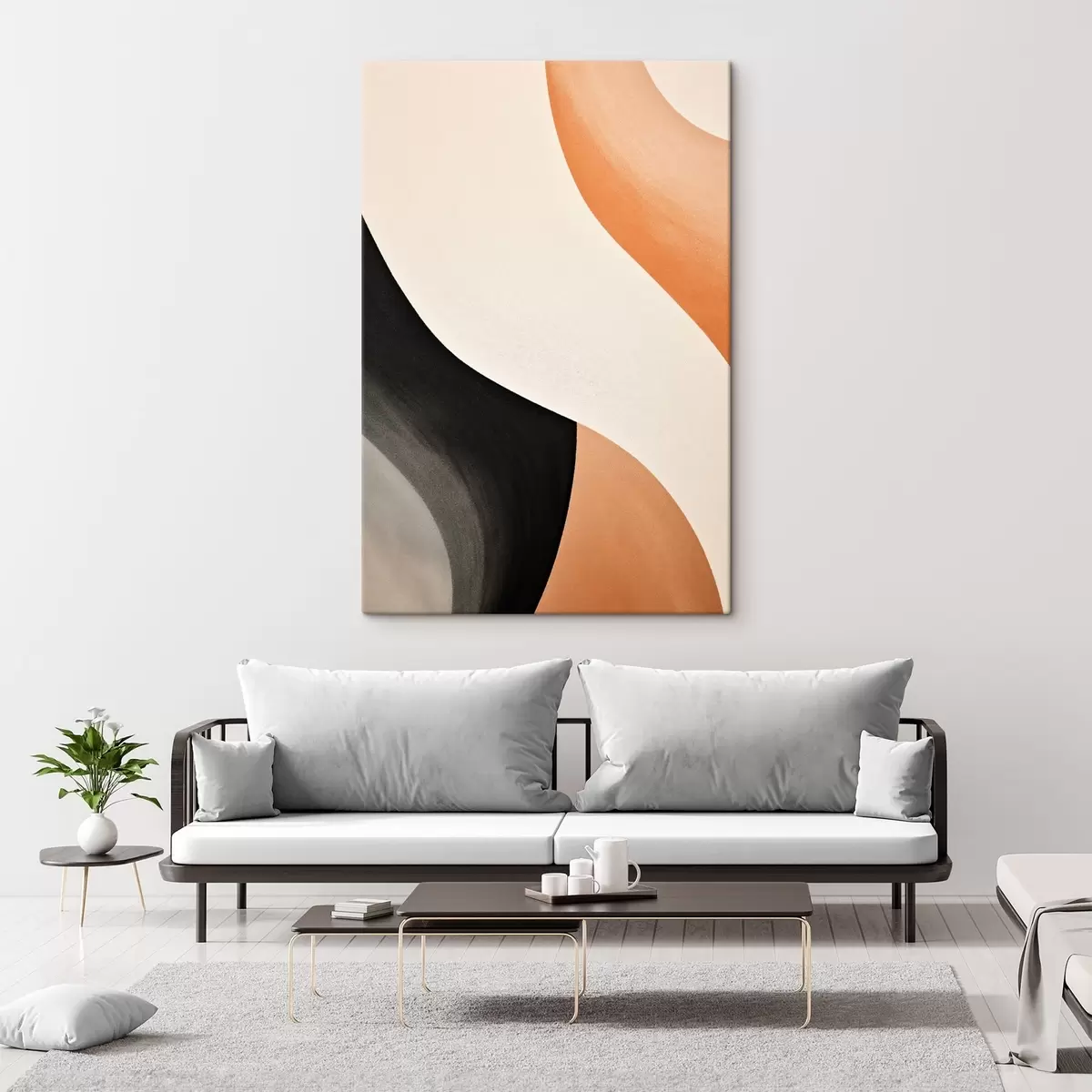 Pilt Julgete S-kurvidega kreemikas, must ja terrakota aktsendiga s46495