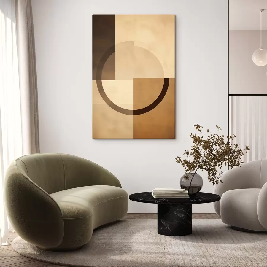 Pilt Vaigistatud ruudud läbipaistva rõngaga, soe maapalett s46498