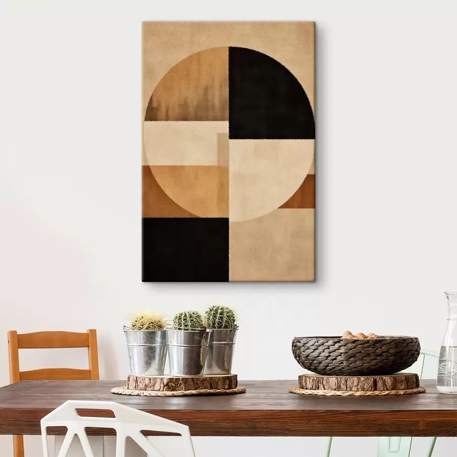 Pilt Poolringid ja ruudud soojades toonides, pehme tekstuuriga s46531