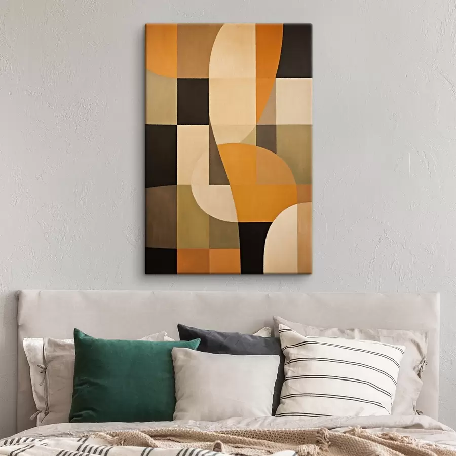 Pilt Ristkülikute mosaiik sileda oranži kaarega s46534