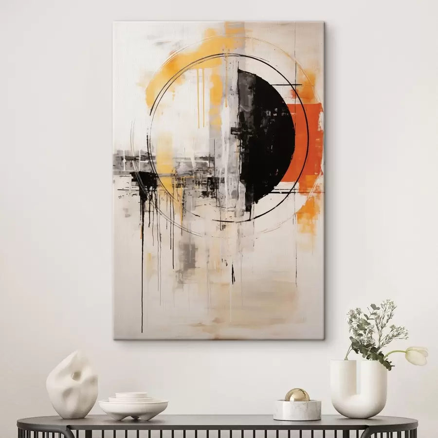 Pilt Ühevärviline oranž ring tekstuuriga tilkadega s46536