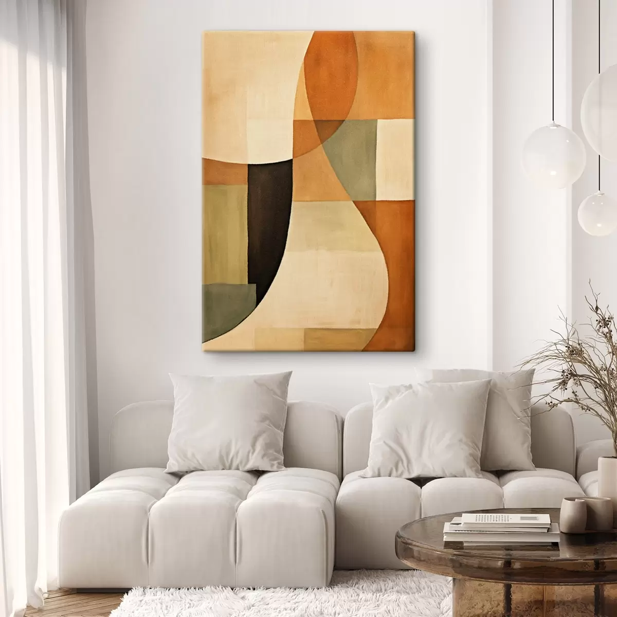 Pilt Pehmed geomeetrilised väljad soojas looduslikus värvipalettis s46538